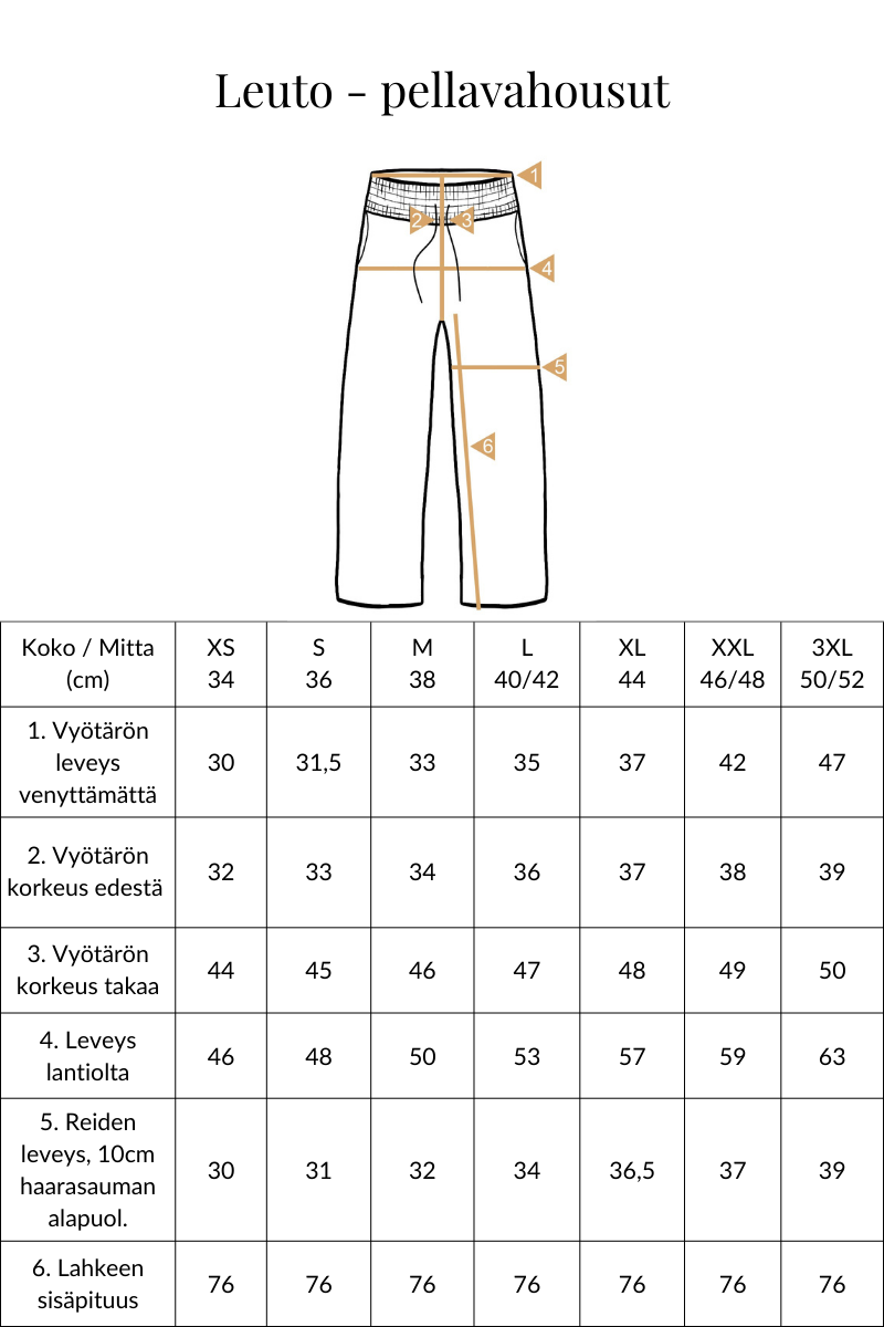 Leuto - pellavahousut, hiekka