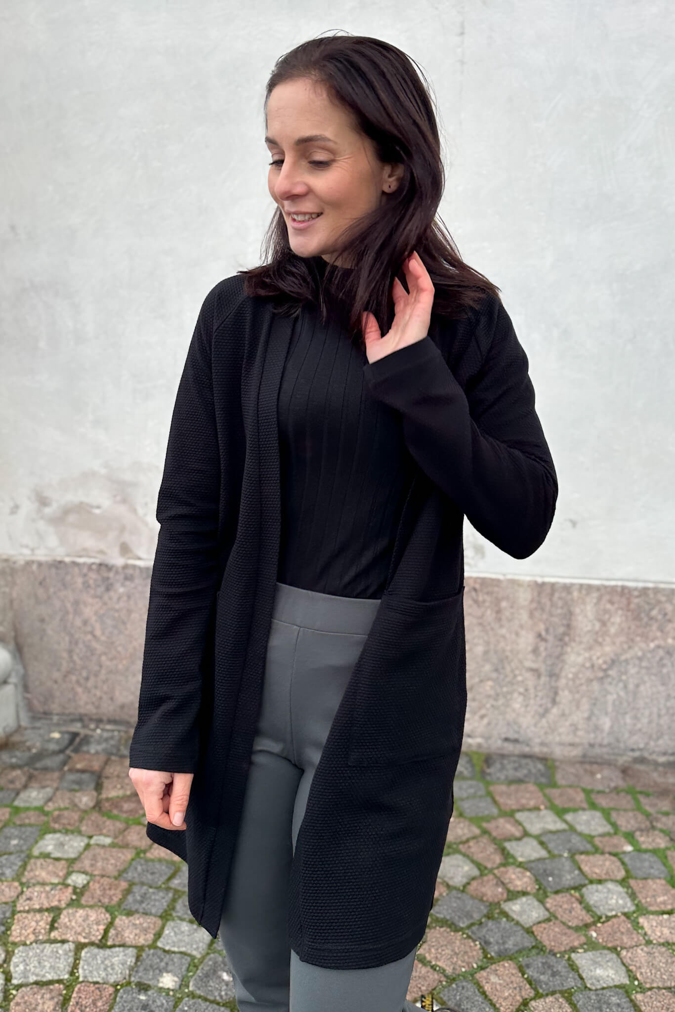 Aina - puuvillatakki, musta