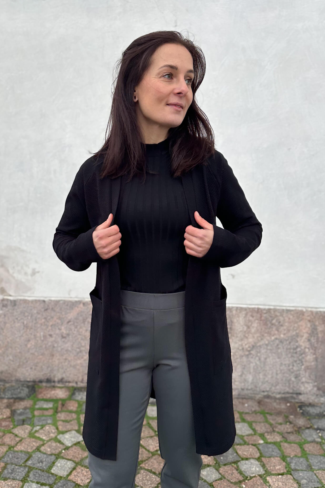 Aina - puuvillatakki, musta