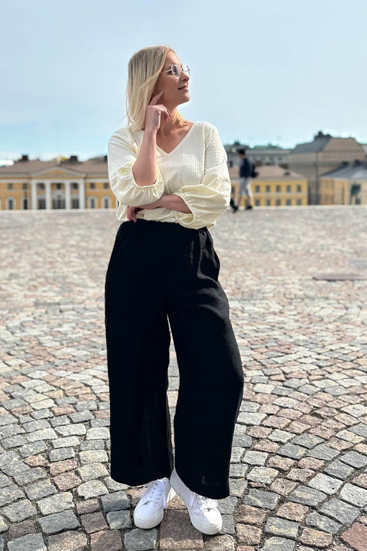 Meno - pellavaculottes, musta