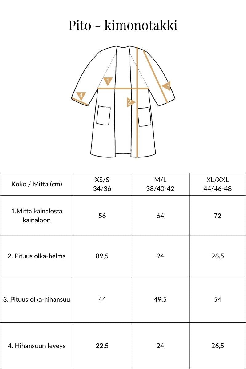 Pito - kimonotakki, musta