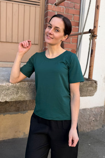 Ainoa - t-paita O-pääntie, tummanvihreä