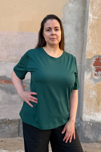 Ainoa - t-paita O-pääntie, tummanvihreä