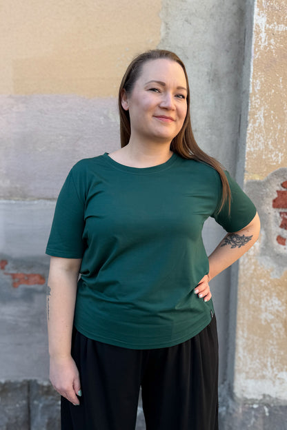 Ainoa - t-paita O-pääntie, tummanvihreä