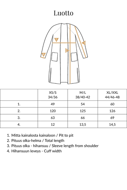 Luotto - long cotton jacket, dark green