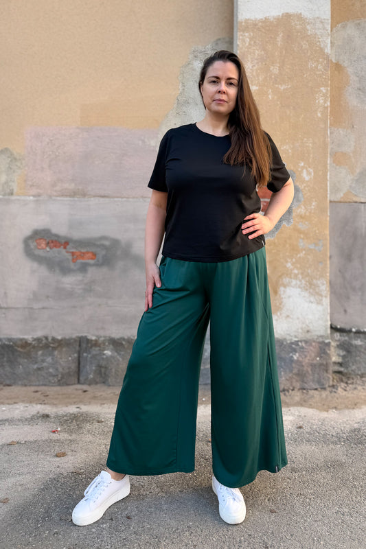 Pouta - housut 7/8, tummanvihreä