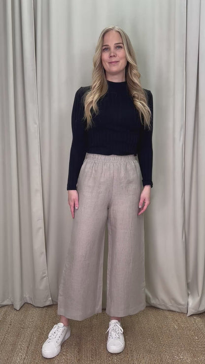 Meno pellavahousut hiekka esittelyvideo